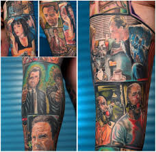 Awesome Pulp Fiction Tattoo Love The Comic Book Style Maybe That S How I Ll Have My Indiana Jones Sleeve S Pulp Fiction Tattoo Comic Book Tattoo Pulp Fiction