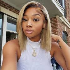 T1B/27 Straight 13x4 Lace Front Blunt Cut Bob Wig Ombre Honey Wig