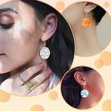 Custom Round Earrings 1" 2" Circle Dangle Gift Waterproof Add Your Own  Photo, Text, Business Team Logo Printed Accessories- No Minimum Order