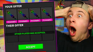 Maybe you would like to learn more about one of these? Trading Random People Free Prismatic Godly Knife Murder Mystery 2 Youtube