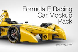 Formula E Racing Car 2016 Mockup Pack In Handpicked Sets Of Vehicles On Yellow Images Creative Store