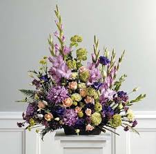 Purple And Traditional Funeral Flowers Sympathy Flowers Funeral Floral