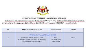 Sehubungan itu, menteri perdagangan dalam negeri, koperasi dan kepenggunaan (kpdnkk), datuk seri ismail sabri yaakob berkata, satu jawatankuasa bersama akan diwujudkan dengan kementerian pertanian sebelum bulan ramadan ini bagi mendesak persatuan itu memberi. Permohonan Terbuka Jawatan Di Kementerian Perdagangan Dalam Negeri Dan Hal Ehwal Pengguna Kpdnhep Appjawatan Malaysia