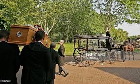 A Coffin Is Placed In A 200 Year Old Horse Drawn Hearse At F A Hearse Horse Drawn Funeral Costs