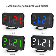 Digital LED Alarm Clock Make-up Mirror Home Table Desktop Decor W/Dual USB  Port | eBay