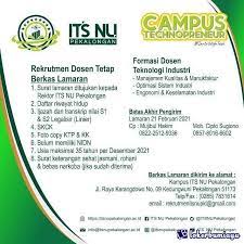 Guru kelas sd (s1) 2. Lowongan Kerja Its Nu Pekalongan Februari 2021