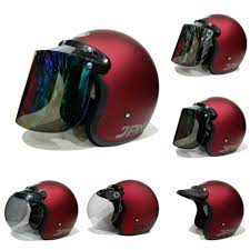 Lantaran, desain kaca helm bogo nampak menonjol keluar dan ini salah satu ciri khas dari helm. Jual Ready Stok Helm Bogo Jpn Merah Maroon Dof Kaca Datar Flat Visor Murah Jakarta Barat Azkaa Store Tokopedia