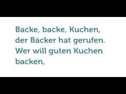 Backe, backe kuchen, der bäcker hat gerufen. Backe Backe Kuchen Lyrics Youtube