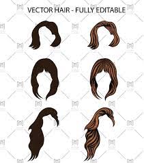 Women Vector Hair Illustration Editable Hair Illustration Hair Vector Fashion Design Drawings