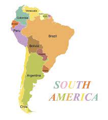 Colombia with an area of about 1.14 million square kilometers, overlooks both the atlantic and pacific oceans. Highly Detailed Map Of The Continent Of South America Colored Silhouette With Borders And Country Names Brazil And Argentina And Bolivia And Venezuela And Guyana And Colombia And Paraguay And Peru And