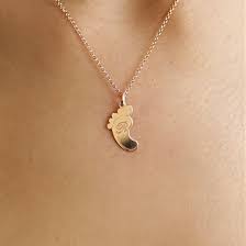 Personalized 18k Gold Plating Baby Foot Initial Necklace For Mother Solo Mio Italian Jewelry