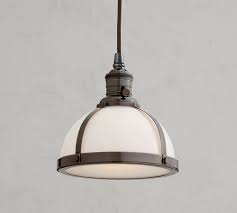 Milk glass pendant light waffle print antique shade brass. Industrial Milk Glass Cord Pendant Pottery Barn