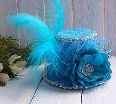 Mini Top Hat Headband Birthday Hat Blue Mini Top Hat Mad Etsy Tea Party Hats Mini Top Hat Top Hat