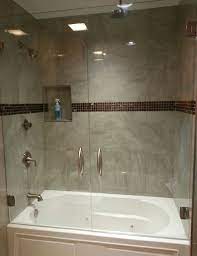 Glass Shower Door Over Tub Bathroom Shower Enclosures Bathroom Shower Design Bathroom Shower