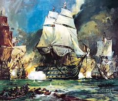 It was commissioned by king george iv as a part of a series of works to decorate three state reception rooms in st james's palace and link the hanoverian dynasty with military success. Hms Victory At The Battle Of Trafalgar Painting By James Edwin Mcconnell