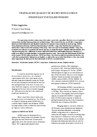 Look through examples of rintangan translation in sentences, listen to pronunciation and learn grammar. Doc Translation Quality Of Jkt48 S Songs Lyrics Indonesian Vs English Version Pritha Anggiarima Academia Edu