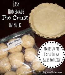 Bisquick Pie Crust Recipes Easy Easy Homemade Pie Crust In Bulk Frugal Festivities Day 12 Six Figures Under Recipe Homemade Pie Desserts Pie Crust Dough
