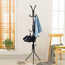 Hangers & hooks keep clothing off the floor; Lukzer 6 Hook Coat Hanger Clothes Stand Hanging Pole Wrought Iron Rack Standing Shelf Unit For Home Bedroom Space Saver Storage Organizer For Garments Scarf Bag Umbrella Black 170 X 42cm Buy Online