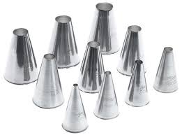 Ateco 810 10 Piece Plain Tube Set Stainless Steel Pastry Tips Sizes 0 9