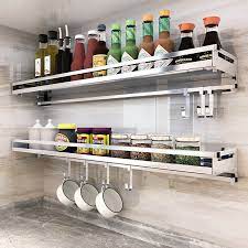 Maybe you would like to learn more about one of these? 304 Stainless Steel Kitchen Shelf Wall Mounted Drill Free Condiment Rack Space Save Kitchen Wall Hanging Punch Free Shelf Racks Holders Aliexpress