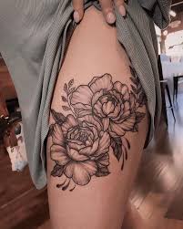 An la tattoo will be a bold reminder of this perfectly sunny southern california vacation destination. Beautiful Peonies Anastationtattoo Latattooartist Peonytattoo Flower Thigh Tattoos Tattoos Upper Leg Tattoos
