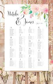 Wedding Seating Chart Poster Watercolor Floral 3 Print Ready Digital F Wedding Template Shop