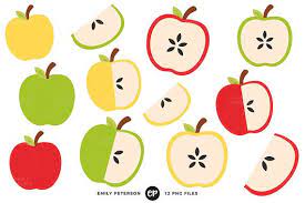 Apples Clip Art Apple Slice Clipart Fruit Clip Art Etsy Apple Clip Art Clip Art Illustration
