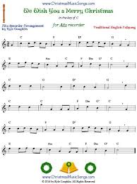 We Wish You A Merry Christmas Violin Sheet Music With Letters We Wish You A Merry Christmas Arranged For Alto Recorder Christmas Sheet Music Saxophone Sheet Music Trombone Sheet Music
