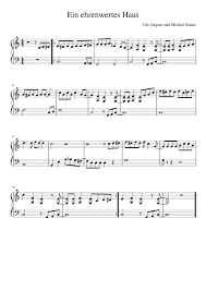 Instrumental solo in a major. Ein Ehrenwertes Haus Udo Jurgens Sheet Music For Piano Solo Musescore Com