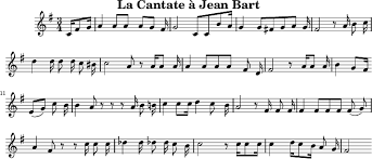 X 1 T La Cantate A Jean Bart M 3 4 L 1 4 K G C 4 F 2 G 4 A A 2 A 2 A 2 G 2 F 4 G2 C 2 C 2 B 2 A 4 G G 2 F 2 G 2 A 2 G 4 F2