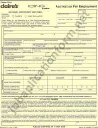 claire s application form printable pdf careers job applications 2022 pdf forms