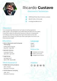 Accessing the download page and downloading the template is totally free. Free Electronic Technician Resume Cv Template In Photoshop Psd Micr Creativebooster