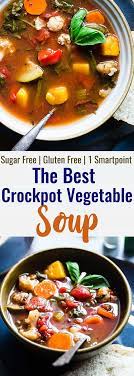 This Easy Homemade Crockpot Vegetable Soup Is A Whole30 Paleo And Vegan Dinner With Only 1 S In 2021 Vegetable Soup Crock Pot Easy Vegetable Soup Healthy Soup Recipes