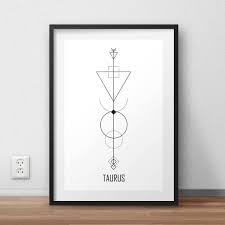 Astrology Arrows Taurus Wall Art Zodiac Signs Digital Print Minimalist By Alcateia Art Taurus Tattoos Geometric Tattoo Gemini Tattoo