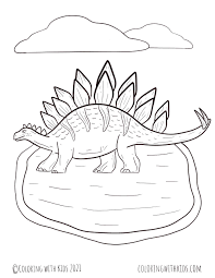 Easy coloring pages for kids. Realistic Dinosaur Coloring Page Coloring With Kids