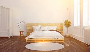 A big thanks to geometrical shapes of pallets which come in handy to build great looking beds in just no time. Reclaimed Pallet Bedframe Diy Mister Quik Indianapolis Home Services