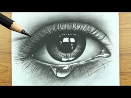 How To Draw Realistic Eyes With Tears For Beginners With Pencil Pencil Sketch Video Easy To Draw Youtube