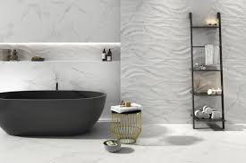 Cosmos black marble effect porcelain tiles. Waved Matt Marble Effect White Feature Wall Tile Luxury Tiles