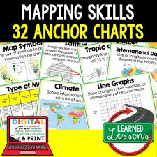 mapping skills anchor charts world geography anchor charts