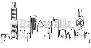 Cartoon Chicago Skyline Chicago Skyline Tattoo Chicago Art Chicago Art Print