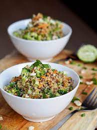 Thai Veggie Quinoa Bowl Recipe Gluten Free Vegan Recipe Recipes Healthy Vegetarian
