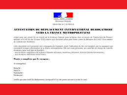 Voyageurs dispensés de l'obligation de visa. Covid 19 Retour En France Attestation De Deplacement International Ufe