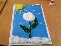 Объёмная аппликация по теме: Цветы весной. Младшая группа