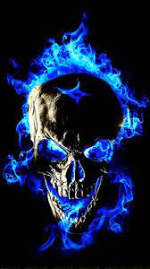 Blue Flame Skull Fire Coolest Skull Wallpaper For Free Skull Flame Fire Skull Wallpaper Ghost Rider Wallpaper Skull Artwork