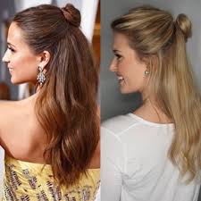 Half up half down hairstyles are easy to create and extremely versatile. Alicia Vikander Half Bun Hair Tutorial Oscars 2016 Morgan Bullard