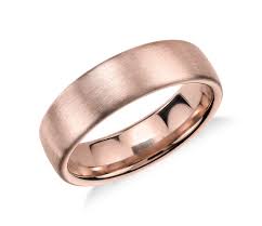 Artcarved matching wedding band in 14k white gold. Matte Modern Comfort Fit Wedding Ring In 14k Rose Gold 5 5mm Blue Nile