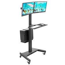 Virtually all modern computers' motherboards support multiple monitors, but older machines may not. Mount It Mobile Pc Desktop Workstation For Dual Monitor Desk Mount Desk For 13 To 32 Inches Screens 17 6 Lbs Weight Capacity Overstock 29951965