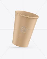 Download Kraft Coffee Cup Mockup In Cup Bowl Mockups On Yellow Images Object Mockups PSD Mockup Templates