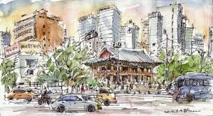 Maybe you would like to learn more about one of these? Gambar Sketsa Pemandangan Alam Kota Desa Pantai Laut Hutan