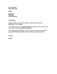 Check spelling or type a new query. Accountant Resignation Letter